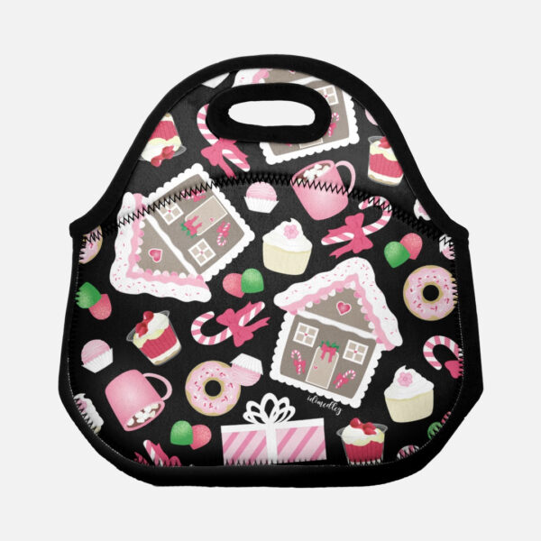 Gingerbread House (Black) Lunch Bag